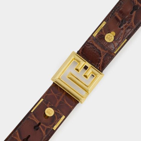 BalmainCrocodile embossed Belt at Fashion Clinic