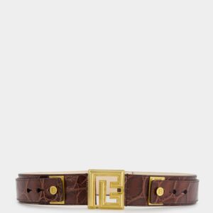 BalmainCrocodile embossed Belt at Fashion Clinic