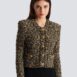 BalmainCropped Lurex Tweed Round Neck Jacket at Fashion Clinic