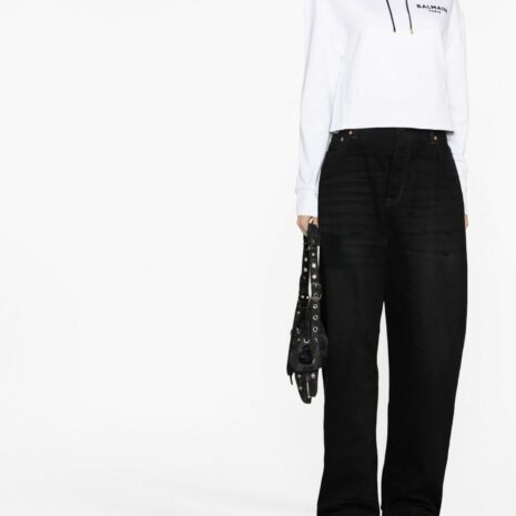 BalmainCropped sweatshirt at Fashion Clinic