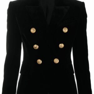 BalmainDouble-Breasted Velvet Blazer at Fashion Clinic