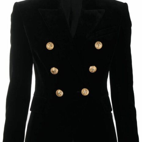 BalmainDouble-Breasted Velvet Blazer at Fashion Clinic