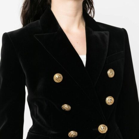 BalmainDouble-Breasted Velvet Blazer at Fashion Clinic