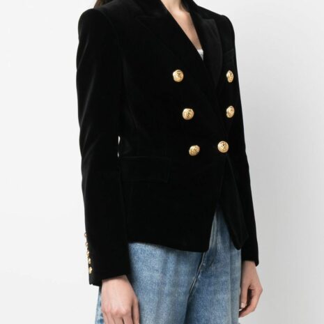 BalmainDouble-Breasted Velvet Blazer at Fashion Clinic