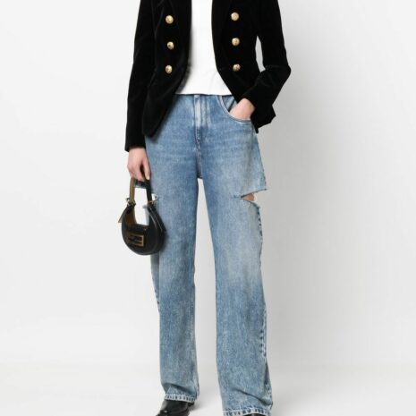 BalmainDouble-Breasted Velvet Blazer at Fashion Clinic