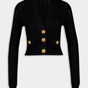 BalmainEmbellished Button Cardigan at Fashion Clinic