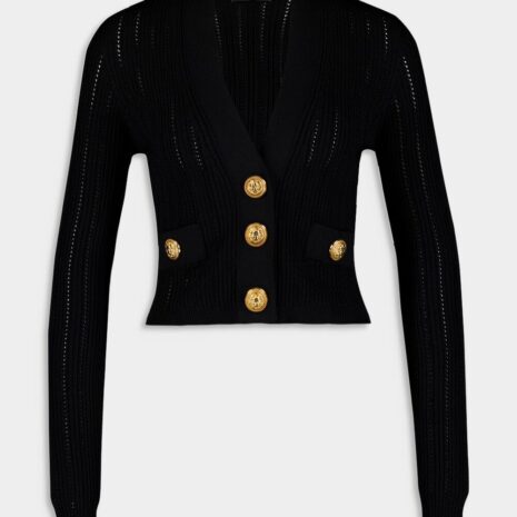 BalmainEmbellished Button Cardigan at Fashion Clinic