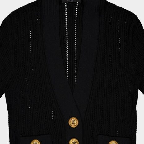 BalmainEmbellished Button Cardigan at Fashion Clinic