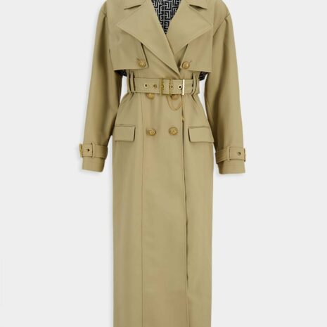 BalmainEmbellished Gabardine Trench Coat at Fashion Clinic