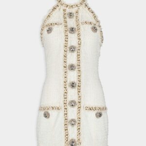 BalmainEmbellished Tweed Mini Dress at Fashion Clinic