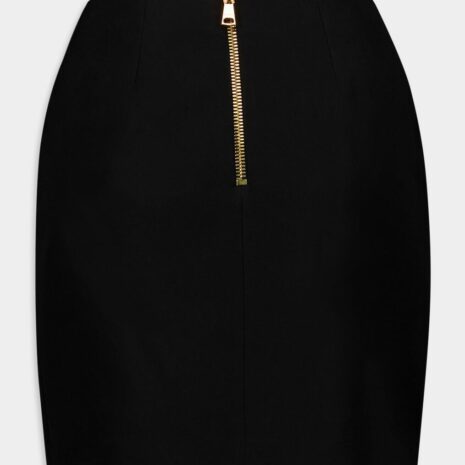 BalmainEmbossed-Button Wool Miniskirt at Fashion Clinic