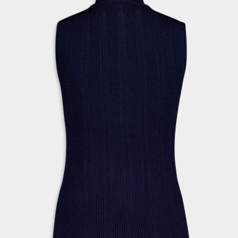 BalmainEmbossed-Buttons High-Neck Top at Fashion Clinic