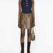 BalmainEmbossed-Buttons High-Neck Top at Fashion Clinic