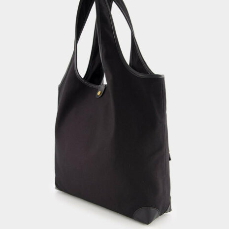 BalmainEmbroidered Logo Canvas and leather Grocery Bag at Fashion Clinic