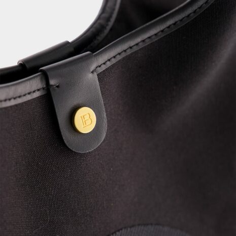 BalmainEmbroidered Logo Canvas and leather Grocery Bag at Fashion Clinic