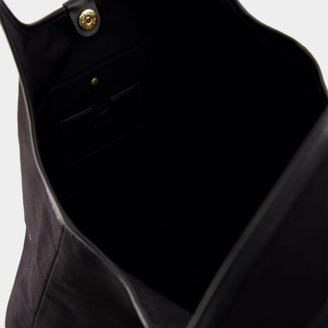 BalmainEmbroidered Logo Canvas and leather Grocery Bag at Fashion Clinic