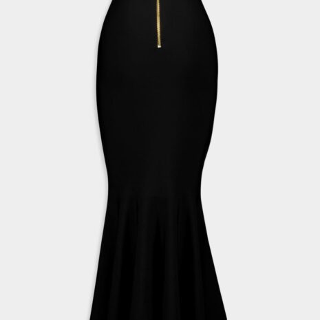 BalmainFlared Knitted Midi Skirt at Fashion Clinic