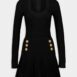 BalmainFlared Ribbed-Knit Mini Dress at Fashion Clinic