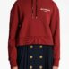 BalmainFlocked-Logo Cropped Hoodie at Fashion Clinic