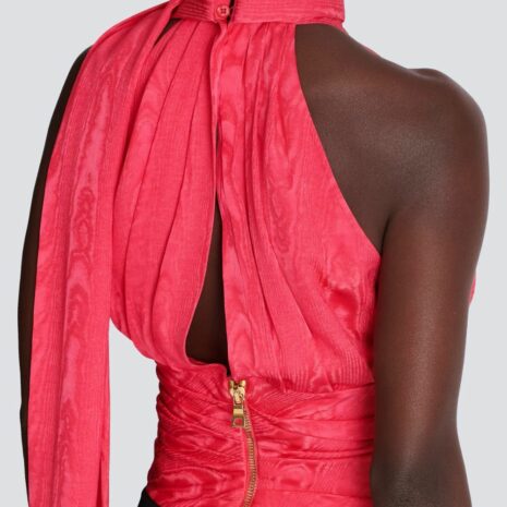 BalmainHalterneck moiré top at Fashion Clinic