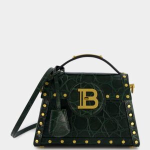 BalmainHandbag B-Buzz 23 Dynasty Crocodile Print Leather at Fashion Clinic
