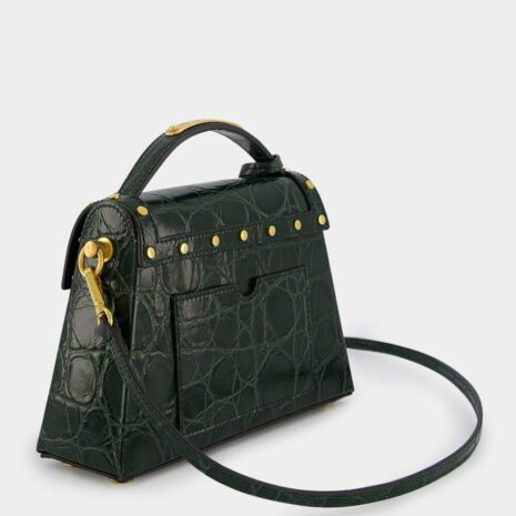 BalmainHandbag B-Buzz 23 Dynasty Crocodile Print Leather at Fashion Clinic