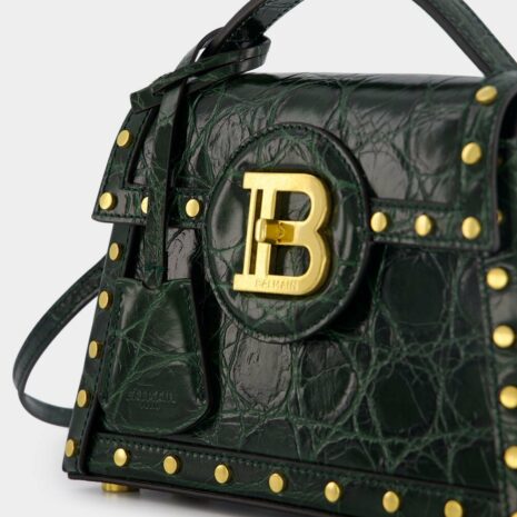 BalmainHandbag B-Buzz 23 Dynasty Crocodile Print Leather at Fashion Clinic