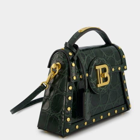 BalmainHandbag B-Buzz 23 Dynasty Crocodile Print Leather at Fashion Clinic