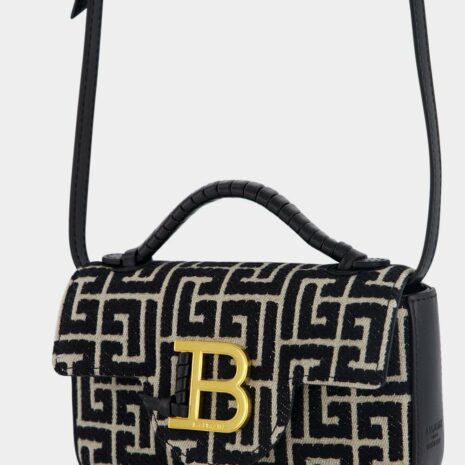 BalmainHandbag B-Buzz Mini Monogram Jacquard at Fashion Clinic