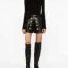 BalmainHigh-Waist Button-Embellished Leather Shorts at Fashion Clinic