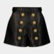 BalmainHigh-Waist Button-Embellished Leather Shorts at Fashion Clinic