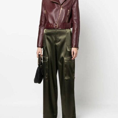 BalmainLeather Biker Cropped Jacket at Fashion Clinic
