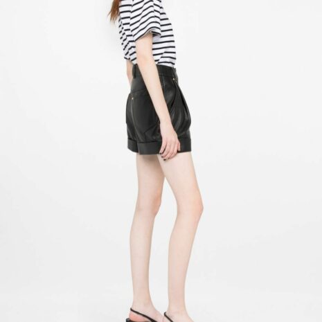 BalmainLeather Shorts at Fashion Clinic