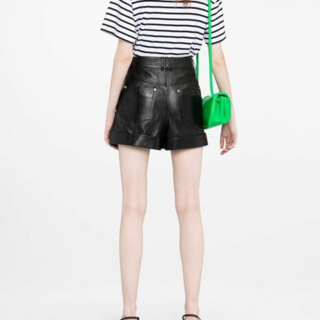 BalmainLeather Shorts at Fashion Clinic
