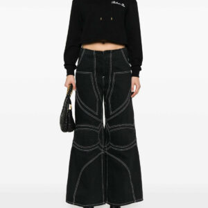 BalmainLogo Embellished Crop Hoodie at Fashion Clinic