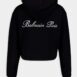 BalmainLogo Embellished Crop Hoodie at Fashion Clinic