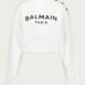 BalmainLogo-Print Cotton Sweatshirt at Fashion Clinic