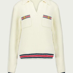 BalmainLongsleeve Knit Polo at Fashion Clinic