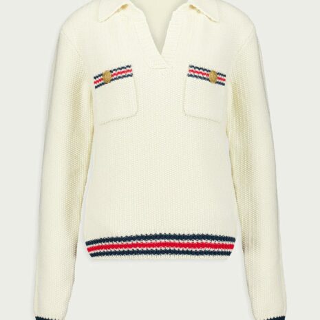 BalmainLongsleeve Knit Polo at Fashion Clinic