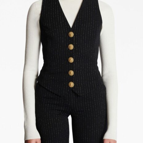 BalmainLurex Striped Vest Top at Fashion Clinic