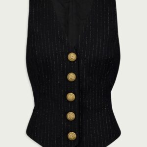 BalmainLurex Striped Vest Top at Fashion Clinic