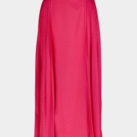 BalmainMini Monogram Pleated Midi Skirt at Fashion Clinic