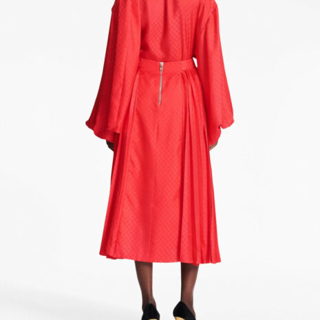 BalmainMini Monogram Pleated Midi Skirt at Fashion Clinic