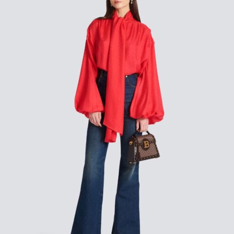 BalmainMini Monogram Silk Shirt at Fashion Clinic