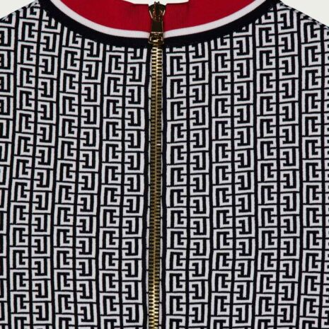 BalmainMonogram-Jacquard Crop Top at Fashion Clinic