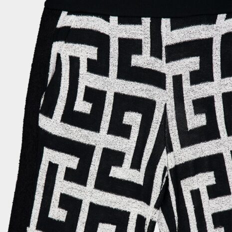 BalmainMonogram Pattern Flare Trousers at Fashion Clinic