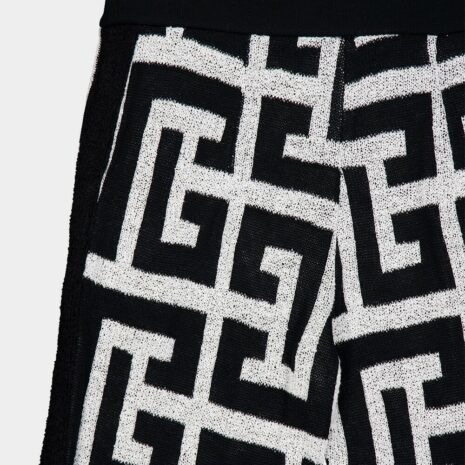 BalmainMonogram Pattern Flare Trousers at Fashion Clinic