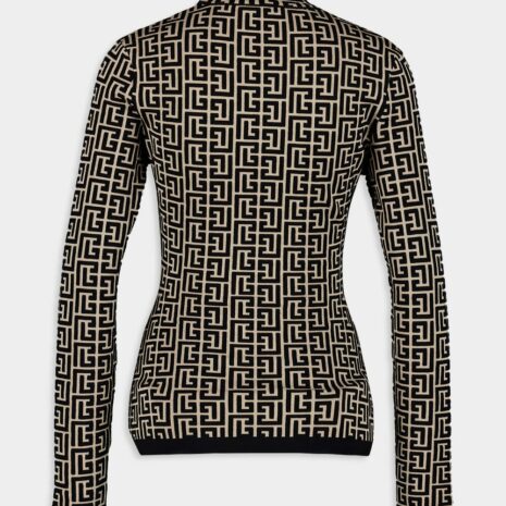 BalmainMonogram Print Turtleneck at Fashion Clinic