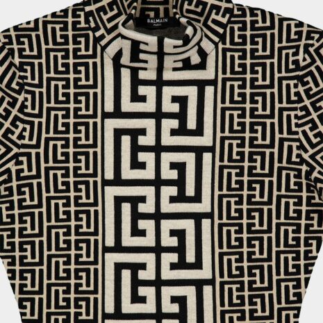 BalmainMonogram Print Turtleneck at Fashion Clinic