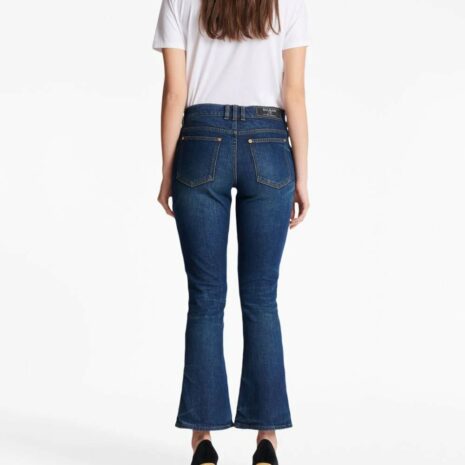 BalmainNavy Blue Flared Cotton Jeans at Fashion Clinic